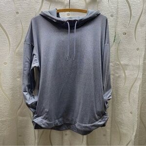 Danskin Hoodie Womens Medium Blue Grey Excellent Thumbhole Athleisure Pullover